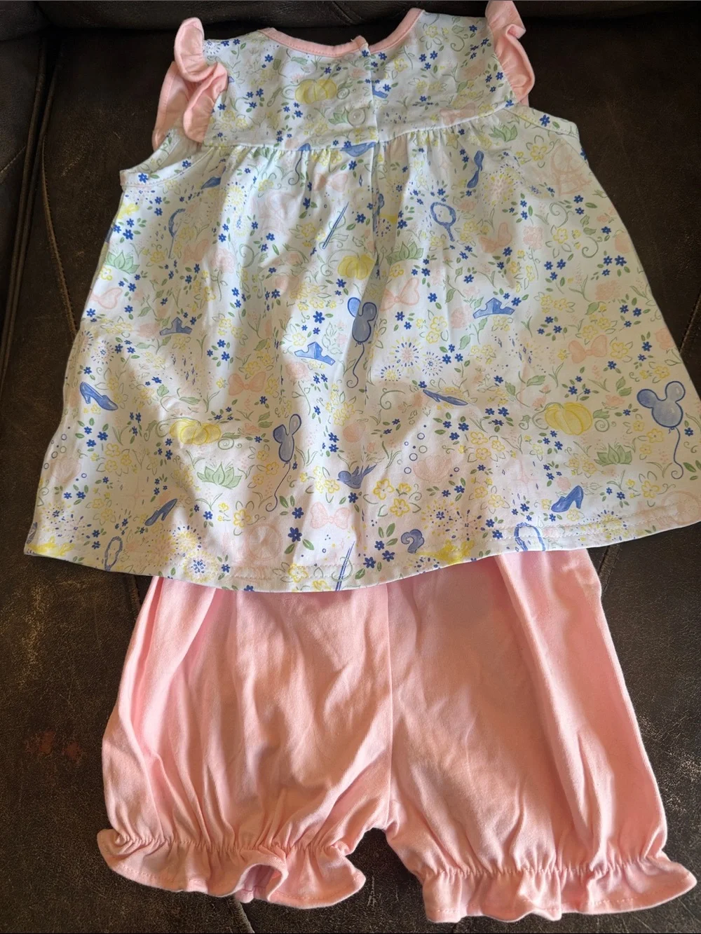 Disney Baby Girls Pink Floral Ruffle Set
